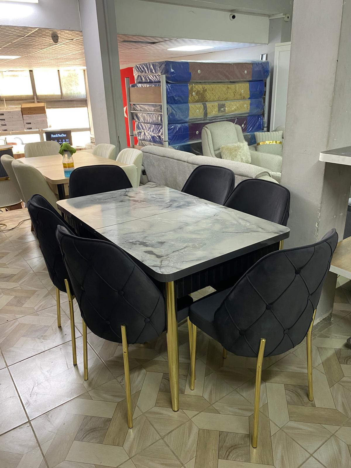 6 SANDALYELİ LÜX MASA SANDALYE TAKIMI